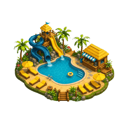 Build your dream aqua park illustration