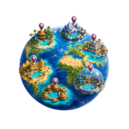 Expand across the globe illustration